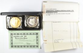 Apollo 13 'Rescue From Space' limited edition 52/100 cased commemorative medallions, with