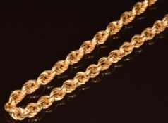 An 18ct gold rope twist necklace, 18.6g, 47cm