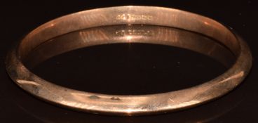 A 9ct gold flapper bangle, Birmingham 1920, 10.7g