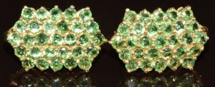Two 9k gold pendants set with tsavorite, with certificates, 3.1g