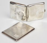 Art Deco hallmarked silver cigarette case with engine turned decoration, Birmingham 1938, maker
