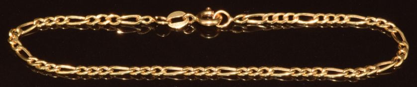 An 18ct gold bracelet, 1.9g, 18.5cm