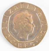 Elizabeth II 'dateless' (2008) 20p coin