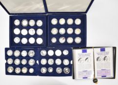 Two MDM The Crown Collections Limited cased sets of Queen Elizabeth the Queen Mother proof silver