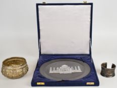 Indian or Burmese silver bowl with embossed decoration of animals, diameter 12.5cm, weight 164g,