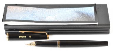 Montblanc fountain pen with gold plated fittings and clip and Bosch branding, in fitted case with