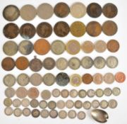 Approximately 105g of pre- 1947 and 29g pre-1920 British silver coinage together with a quantity