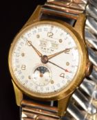 Daym Genève triple calendar gentleman's wristwatch with moonphase, day and month apertures, outer