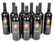 Nine bottles of Golden Grape Estate Kangaroo Court Cabernet Merlot red wine, 2010 and 2011, 12.5%
