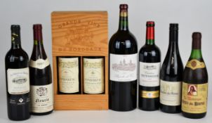 Eight bottles of French red wine comprising Chateau Teyssier 2004, Chateau La Grave de Bertin