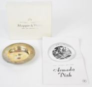 Mappin & Webb feature hallmarked silver replica Armada dish, London 1975, diameter 9.5cm, weight