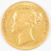 1838 Queen Victoria gold full sovereign with young head and shield reverse, VF