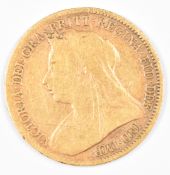 1899 Queen Victoria gold half sovereign