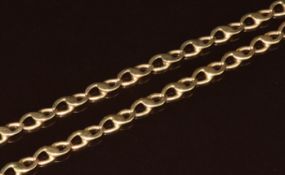 A 9ct gold chain made up of fancy links, 31.7g, 78cm
