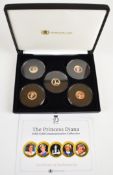 'The Princess Diana Solid Gold Commemorative Collection' five coin or medallion set, struck in 9ct