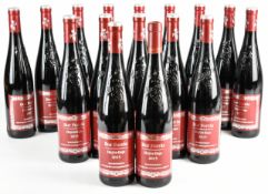 Sixteen bottles of Pieroth Bor Forra Hajos-Baja red wine, 2015 10% vol and 2017 10.5% vol, all 75cl.