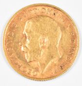 1911 George V gold half sovereign