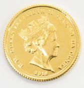 2018 Queen Elizabeth II Tristan Da Cunha gold quarter sovereign