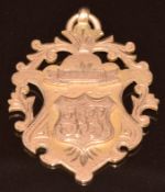 A 9ct gold fob, Birmingham 1912, 7.8g