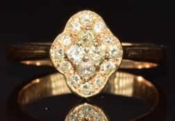 A 14k gold ring set with diamonds, 3.6g, size M