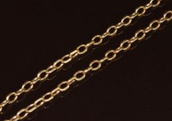 A 9ct gold curb link necklace made up of oval links, 21.7g, 58cm