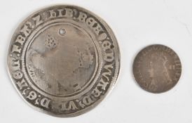 Edward VI hammered silver shilling together with a Charles II Maundy twopence