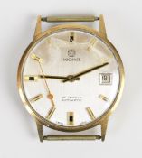 Michael 9ct gold gentleman's automatic wristwatch with date aperture, two-tone black and gold