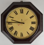 George VI GPO Bakelite wall clock dated July 1948 verso, width 42.5cm