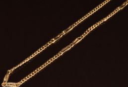 A 9ct gold necklace / chain made up of fancy curb links, 14.2g, 50cm