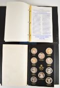 The History of Man in Flight set of 50 Pinches silver medallions, each 39g, produced for the Royal
