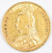 1892 Queen Victoria gold full sovereign with Jubilee head