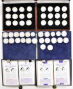 Two MDM The Crown Collections Limited cased sets of Ships & Explorers proof silver coins, 48 in