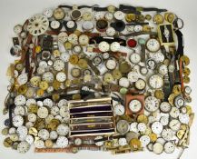 A large collection of pocket and wristwatches, parts and accessories