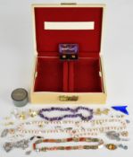 A collection of jewellery including silver brooch by Balle Norway, Miracle brooch, marcasite