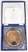 Elizabeth II limited edition (389/2,000) commemorative hallmarked silver plate or dish commemorating