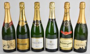 Six bottles of vintage Champagne comprising two Bollinger, Bredon, Charles Benoit, Gardet and
