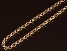 A 9ct gold chain made up of circular links, 7.4g, 46cm