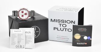 Omega x Swatch Mission To Pluto Bioceramic Moonswatch Collection chronograph wristwatch with