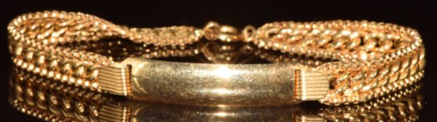 An 18ct gold identity bracelet, 15.1g, 22cm