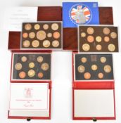 Royal Mint 2004 and 2006 executive proof cased coin sets and 1985 and 1986 proof sets