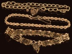 Three 9ct gold bracelets, 11.6g