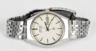 Seiko King Quartz gentleman's wristwatch ref. 0853-8021G with day and date aperture, two-tone