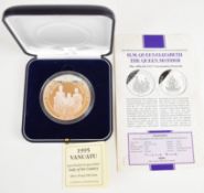 MDM The Crown Collections Limited 155.5g silver proof 100 Vatu Queen Elizabeth the Queen Mother