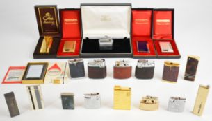 Collection of cigarette lighters including Zippo, John Sterling, Ronson and Colibri, some cased