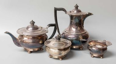 A Four-Piece George V Silver Tea-Service, by Henry Atkin, Sheffield, 1926 and 1927, in the George
