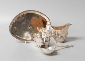 A Collection of Assorted Silver, comprising a George III silver teapot-stand, patched; a tea-