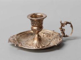 A German Silver Chamber-Candlestick, With English Import Marks for London, 1894, on shaped