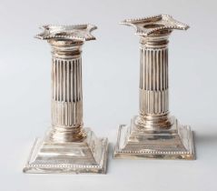 A Pair of Edward VII Silver Candlesticks, by Williams (Birmingham) Ltd., Birmingham, 1903, each on