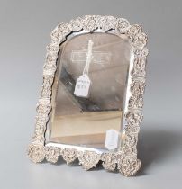 A Victorian Silver Dressing-Table Mirror, Maker's Mark Apparently Lacking, London, 1883, shaped