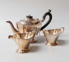 A Three-Piece George V Silver Three-Piece Tea-Service, by Williams (Birmingham) Ltd., Birmingham,
